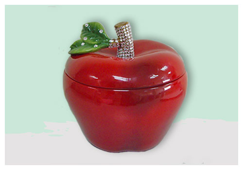 this charming apple shaped cookie jar with sparkling accents is terrific for your home or as a gift for a teacher